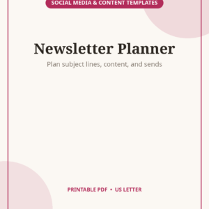 Email Newsletter Planner for Creators, 20 Pages
