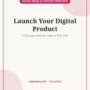 Digital Product Launch Planner, 30-Page Workbook