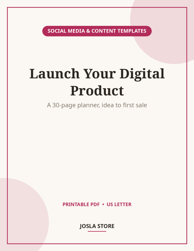 Digital Product Launch Planner, 30-Page Workbook
