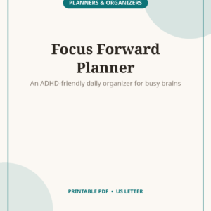 ADHD Daily Planner, Focus & Brain-Dump Organizer