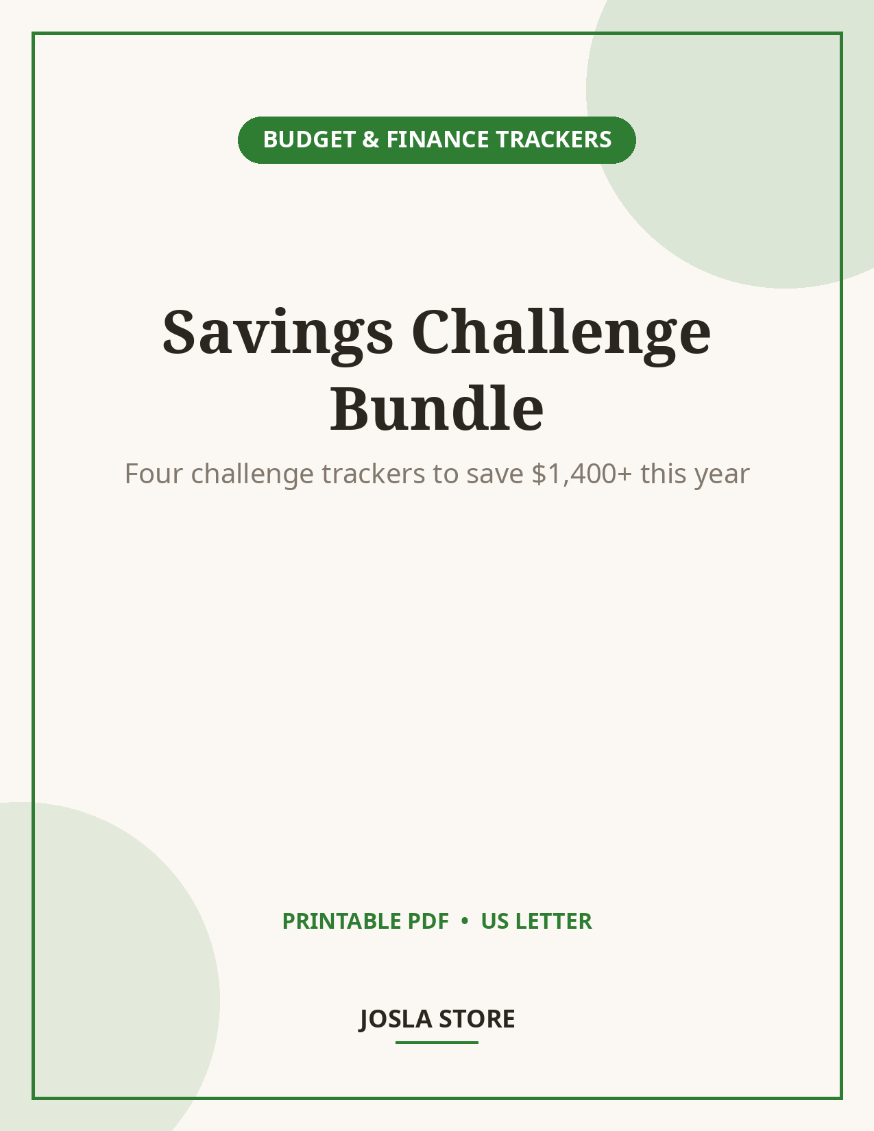 52-Week Savings Challenge Bundle, Money Saving Printables