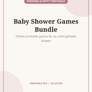 Baby Shower Games Bundle, 15 Printable Party Games