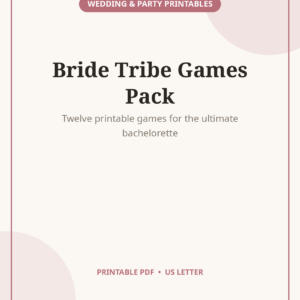 Bachelorette Party Games Pack, 12 Fun Printable Games