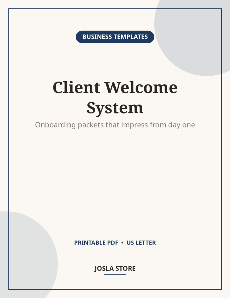 Client Welcome Packet Template, Onboarding for Creatives
