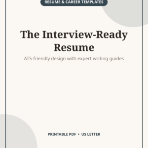 ATS-Friendly Resume Template, Modern Professional CV