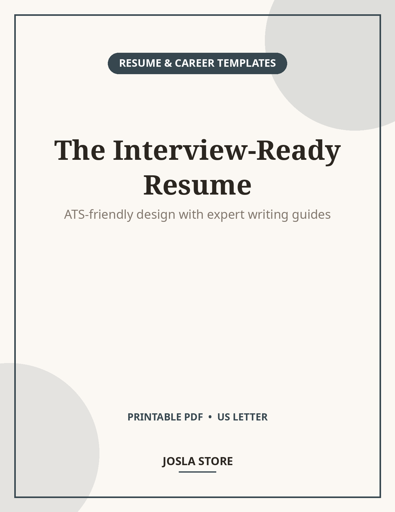 ATS-Friendly Resume Template, Modern Professional CV