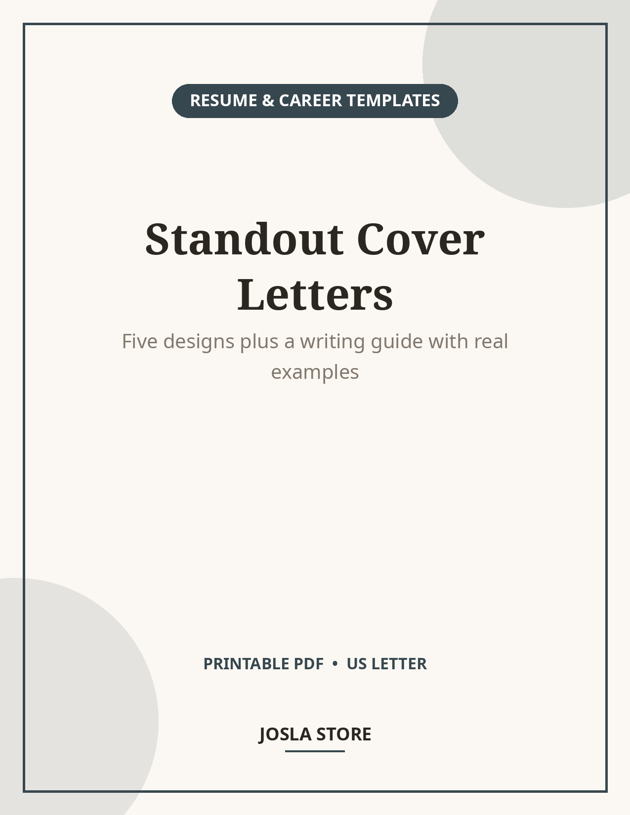 Cover Letter Template Pack, 5 Standout Designs + Guide
