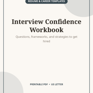 Interview Prep Workbook, Questions Answers & Strategy