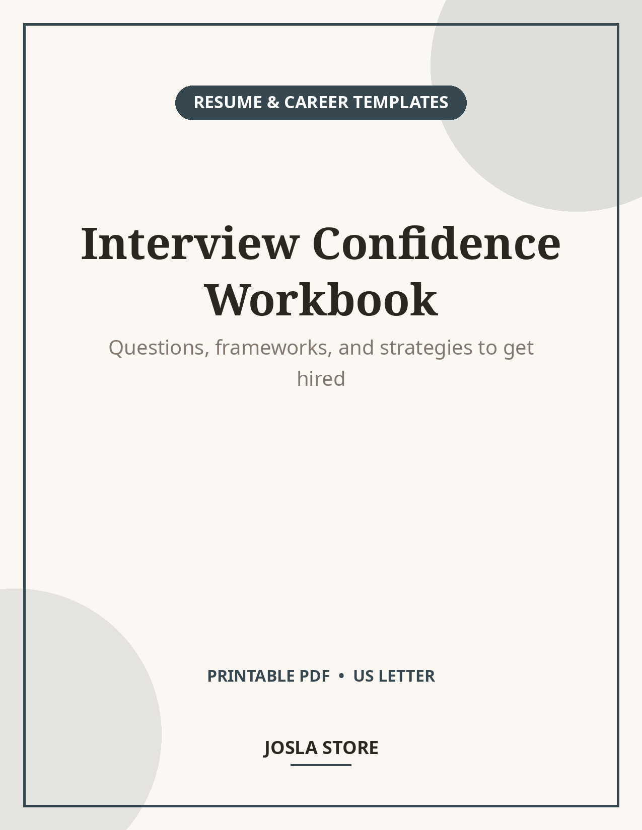 Interview Prep Workbook, Questions Answers & Strategy