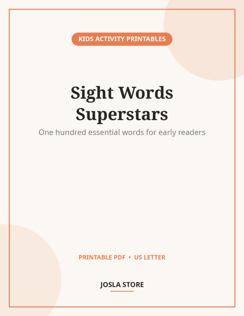 Sight Words Flash Cards, 100 Dolch Words for Early Readers