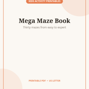 Maze Activity Book, 30 Printable Mazes for Kids