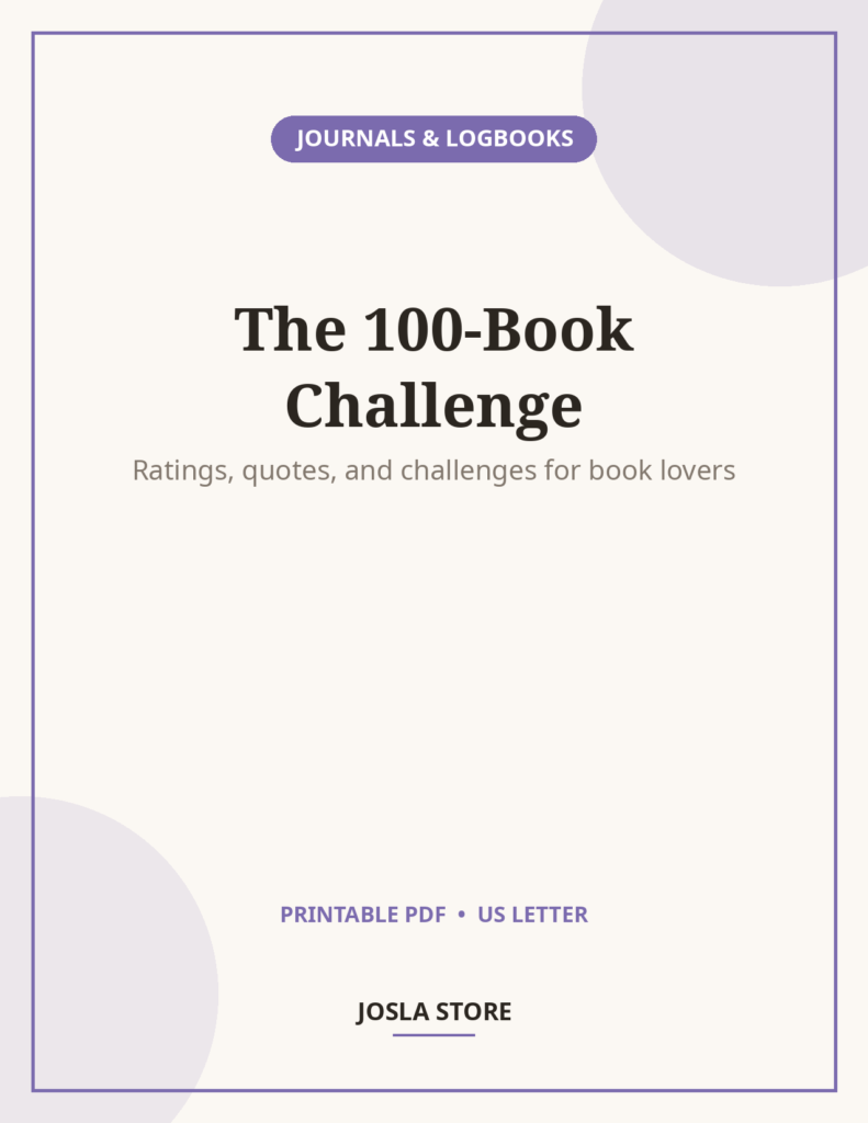 Reading Log & Book Tracker, 100 Books Challenge