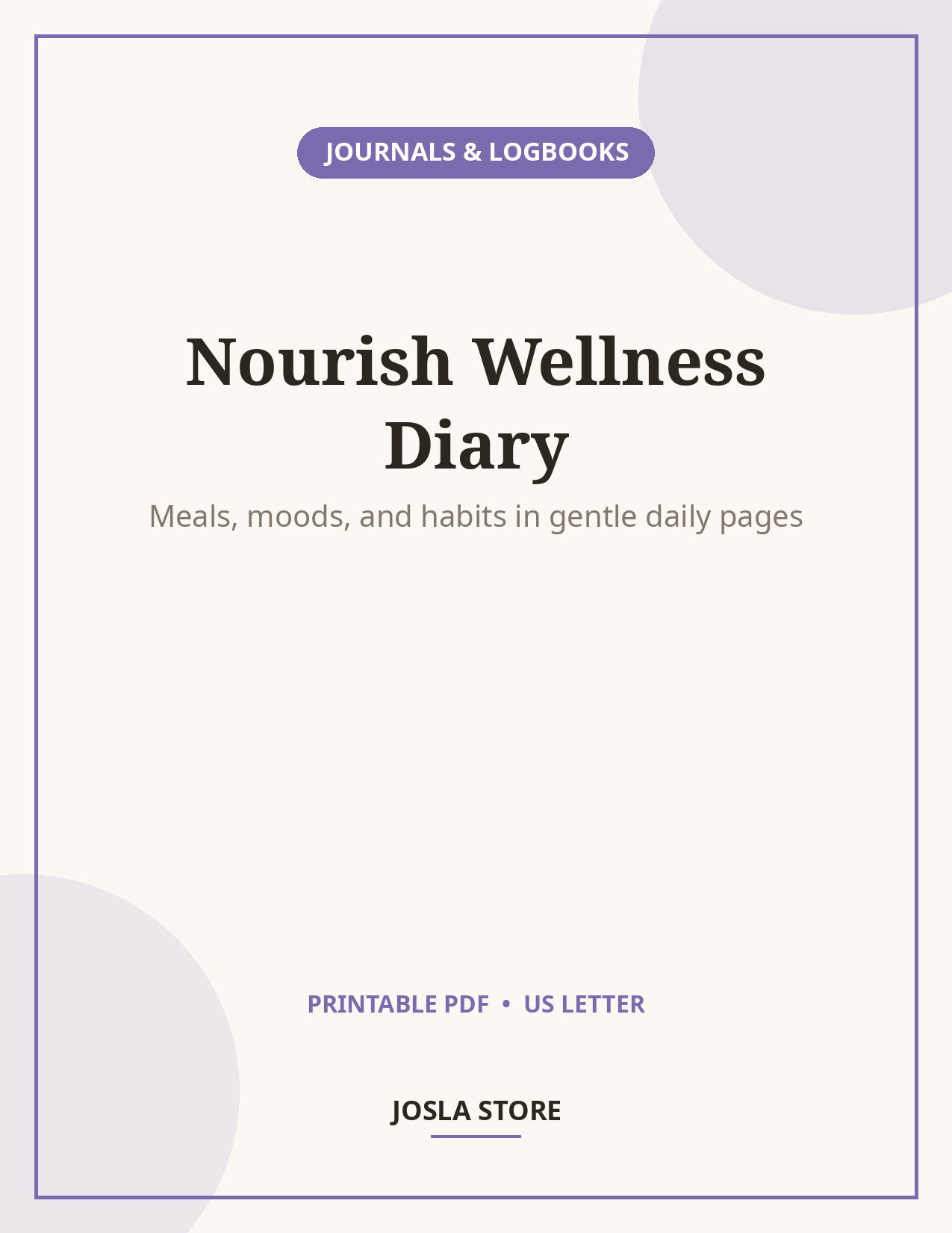 Food & Wellness Diary, Meal Mood & Habit Tracker