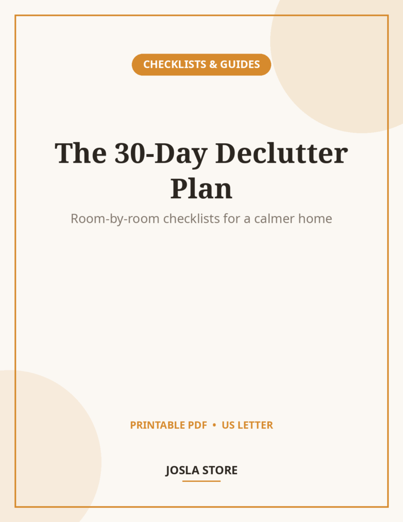 Home Declutter Checklist, Room-by-Room 30-Day Plan