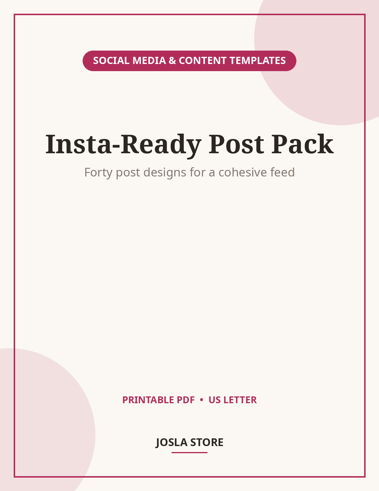 Instagram Post Templates, 40 Canva-Style Designs