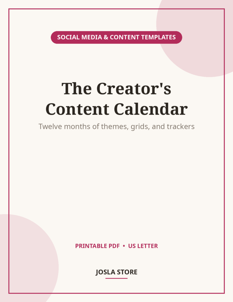 Content Calendar Planner, 12-Month Social Media Organizer