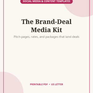 Influencer Media Kit Template, Pitch Brands Like a Pro