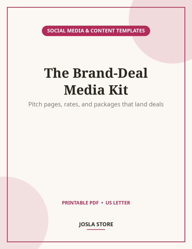 Influencer Media Kit Template, Pitch Brands Like a Pro