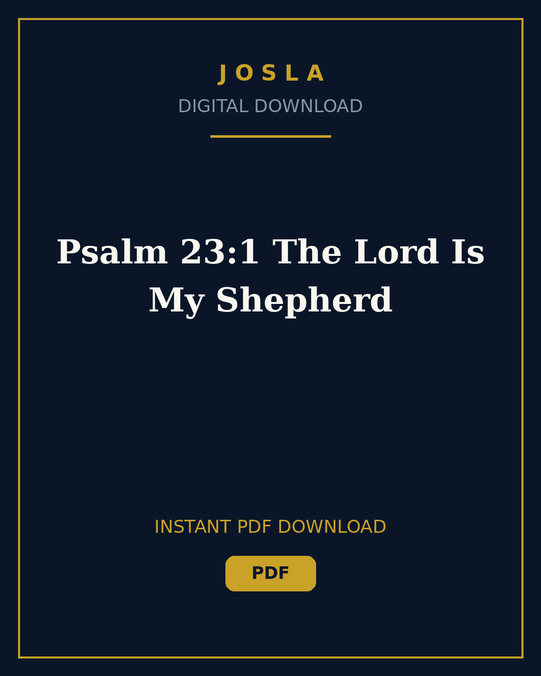 Psalm 23:1 The Lord Is My Shepherd - Image 1