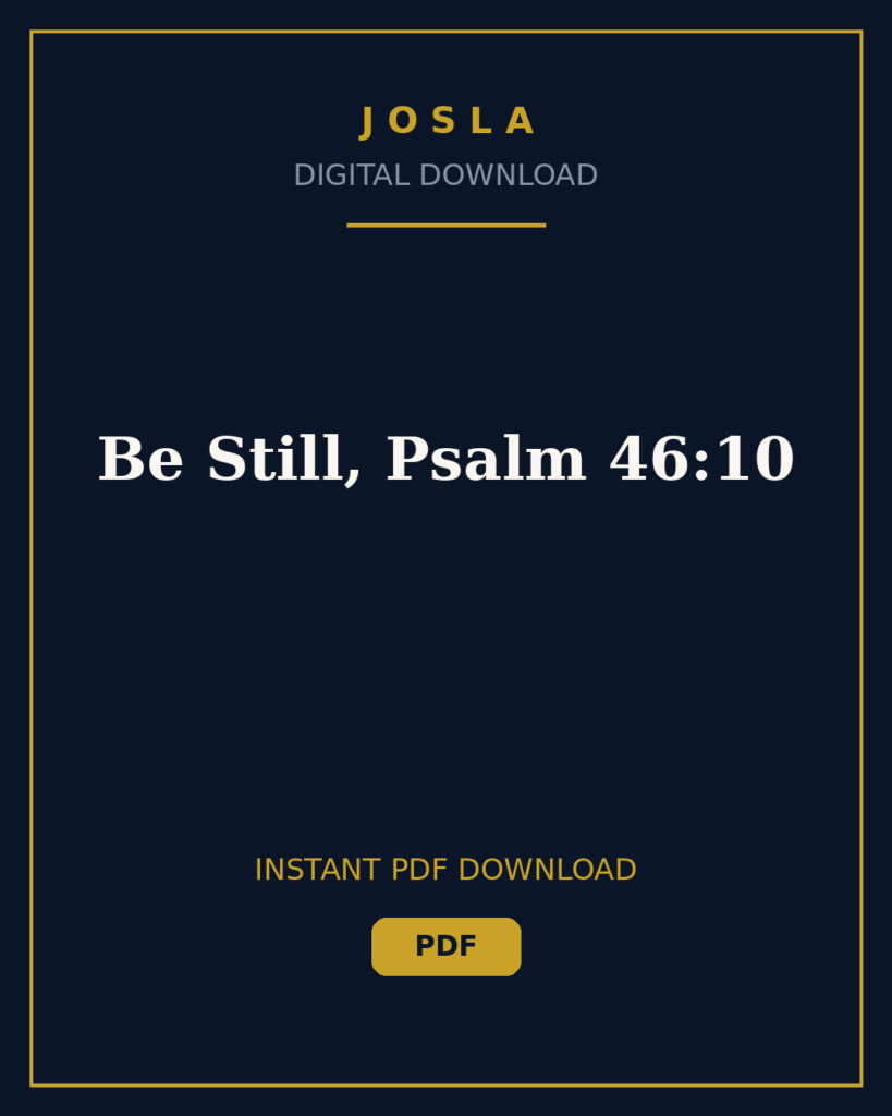 Be Still, Psalm 46:10