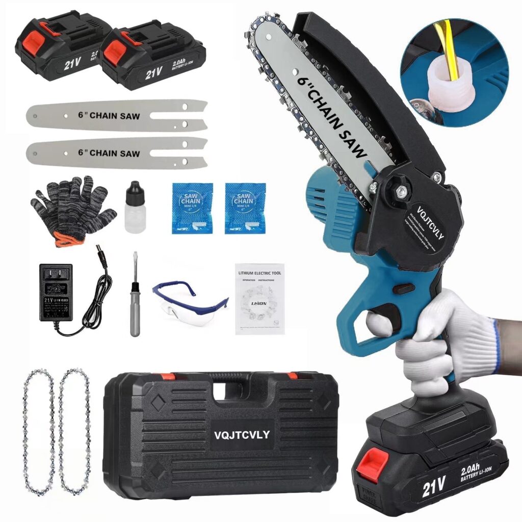 6-Inch Cordless Mini Chainsaw with Battery