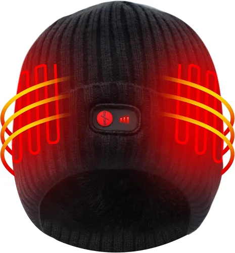 Mobile Warming Heated Beanie with LED Light