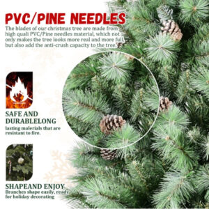 Artificial 5ft Green Christmas Tree With 694PVC Hard Needle Mixed Branch Tips - Image 5