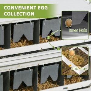 Chicken Nesting Box, 8 Compartment Wood Laying Boxes For Chicken Coop - Image 5