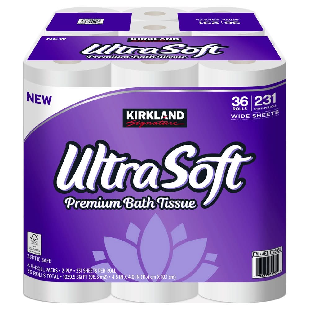 Kirkland Signature Ultra Soft Bath Tissue, 36 Rolls