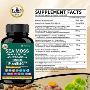 15-in-1 Sea Moss & 8-in-1 Shilajit Ashwagandha Supplement Bundle Energy Mood Support 60 Capsules Each - Image 3
