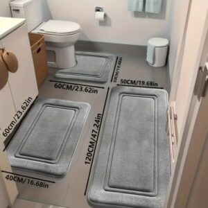 25D
 Sponge Bath Mats, Non-Slip – Set of 3