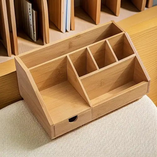 Bamboo Desktop Organizer (Adjustable, Shelves)
