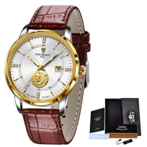 Mechanical Watch Fish Leap Longmen Watch Double Calendar Mechanical Watch Men's Waterproof - Image 4