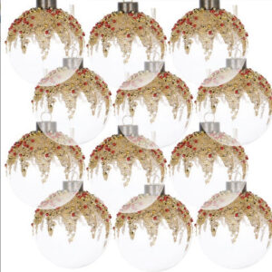 D3 Christmas Ball Ornaments, Glass Decorative Hanging Ball Christmas Tree Ornaments For Holiday Party Decorations, Set Of 12 - Image 5