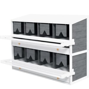 Chicken Nesting Box, 8 Compartment Wood Laying Boxes For Chicken Coop - Image 2