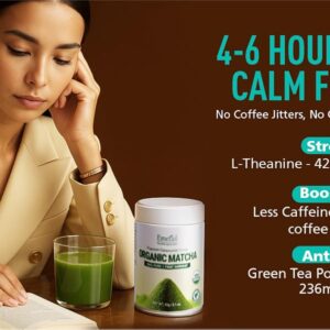Matcha--Ceremonial Grade Organic Matcha Green Tea Powder,Premium First Harvest Unsweetened,1 0 0 Pure Matcha ForLattes,Smoothies,and Baking 60g 2.1oz-Ships From US-Tea-Coffee Mate - Image 2