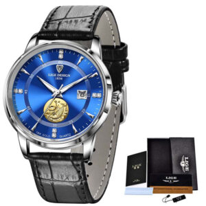 Mechanical Watch Fish Leap Longmen Watch Double Calendar Mechanical Watch Men's Waterproof - Image 8