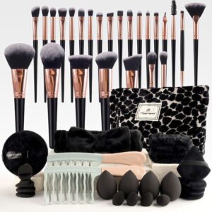 47-Piece Makeup Brush Set with Travel 
Case